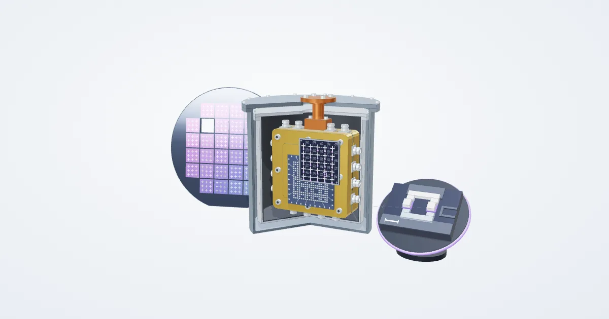 Illustrative qubit processor example with its parts separated for study