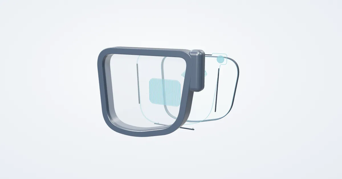 Illustrative waveguides & lenses assembly, separated for study